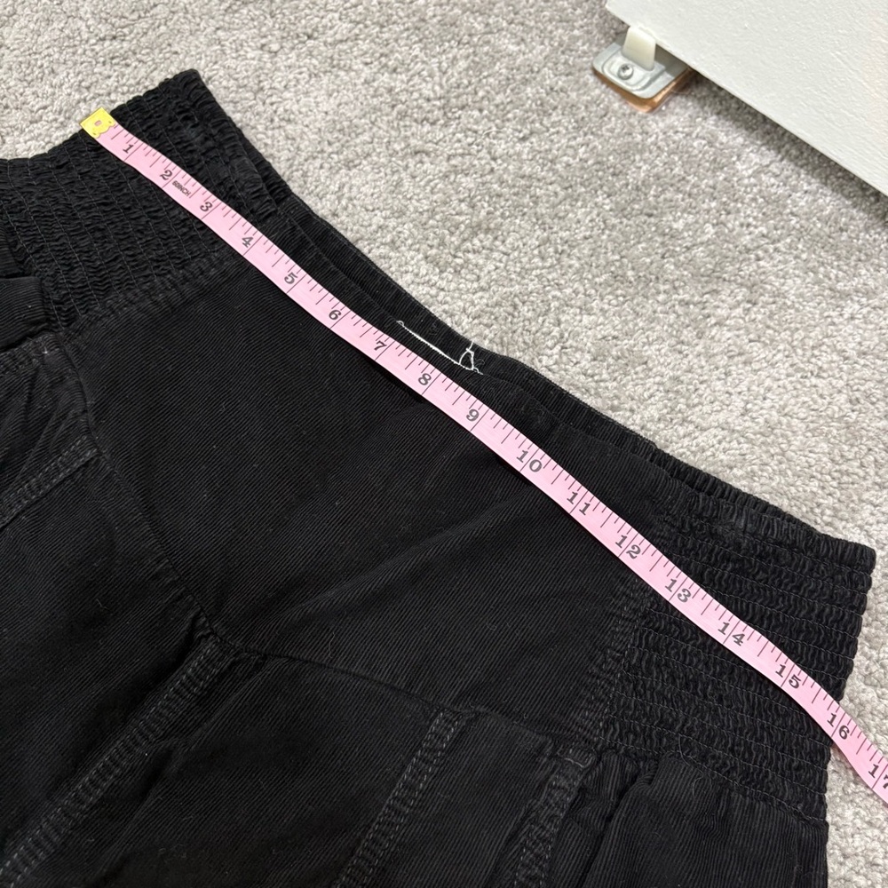 Free People Black Cropped Wide-Leg Smocked Waist Pants - Picture 13 of 13